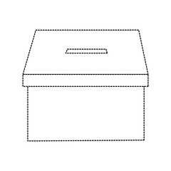 Fototapeta premium voting box vote icon image vector illustration design black dotted line
