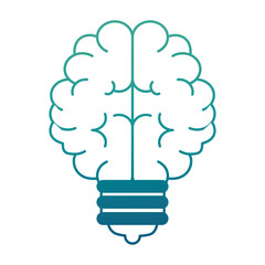 bulb light with brain vector illustration design