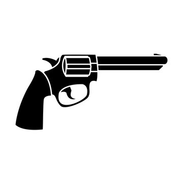 Classic handgun weapon icon vector illustration graphic design
