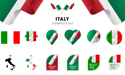 Italy complete set. Vector illustration.