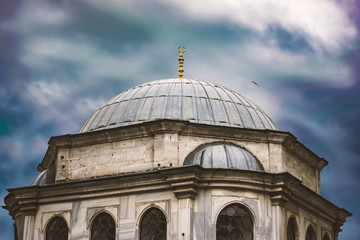 Fototapeta na wymiar The big dome of a mosque