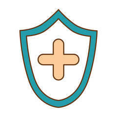 Fototapeta premium shield with cross icon vector illustration design