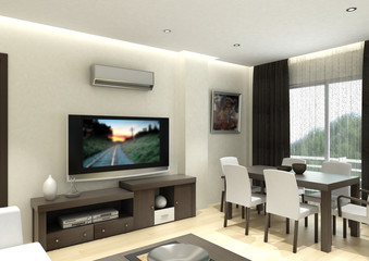 3d render of living room