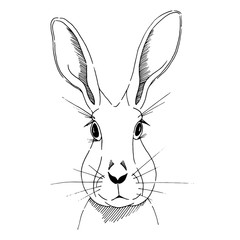Vector graphic sketch of hare © nadzeyka_l