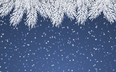 Fototapeta na wymiar Christmas background with fir branches