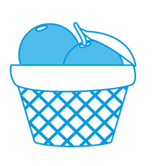 Oranges in basket icon vector illustration graphic design