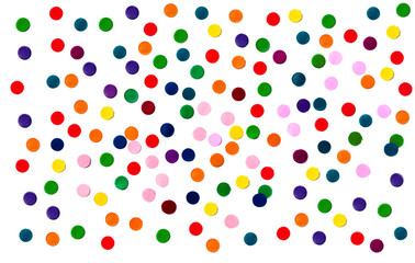 confettis sur fond blanc 