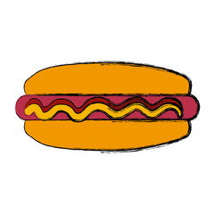Hot dog fast food icon vector illustration graphic design