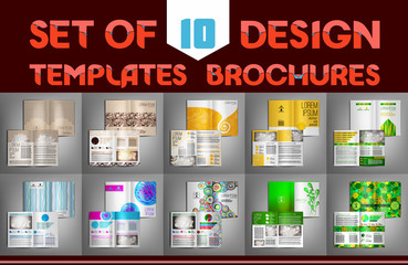 Set of 10 design templates brochures. Vector illustration.