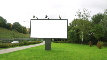billboard near the road. place for advertising. mock up