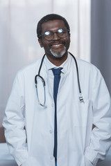 doctor in white coat with stethoscope