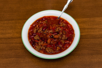 bowl of homemade chili ready for your dining pleasure