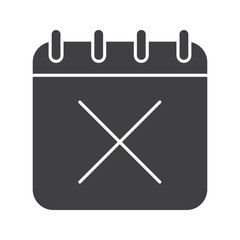Calendar page with cross glyph icon