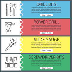 Construction tools web banner templates set