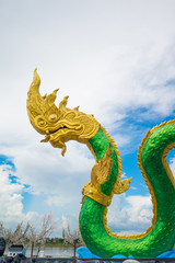 Fototapeta premium Serpent or Naga statue in Nongkhai Thailand