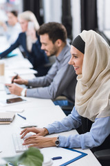 smiling businesswoman at workplace