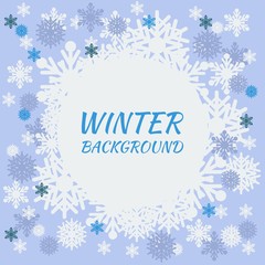 Editable Winter Snowflakes Vector Illustration for Text Background of Winter Seasonal Themed Purposes