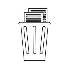 trash and document pages icon