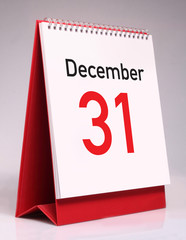 Simple desk calendar for New year eve.