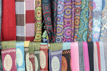 texture with traditional cloths of the natives of Valey de Sapa in the north of Vietnam.