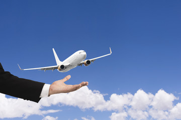 Business insurance travel by airplane passenger it is protected by the highest safety professional.