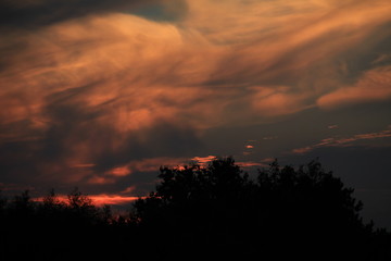 Obraz premium evening red clouds