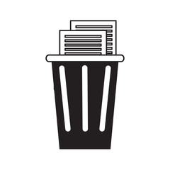 trash and document pages icon