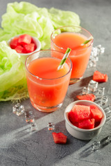 Two bottles of watermelon juice