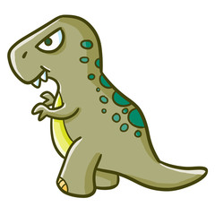 Cute and scary T-rex in cartoon style - vector.