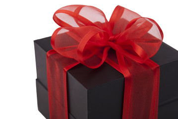 Black box with red bow