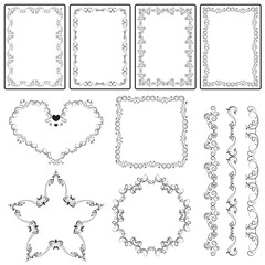 vector illustration of calligraphic elements decorative vintage frame border