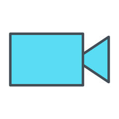 Video camera line icon. Vector illustration