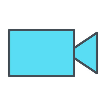 Video camera line icon. Vector illustration