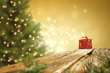 christmas time and desk of free space for your decoration. 