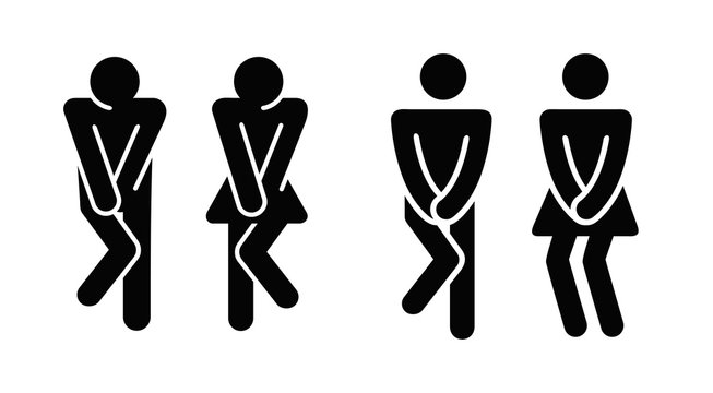 Womens and mens toilet icon sign.