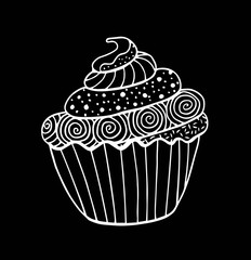 Cupcake doodle, hand drawing