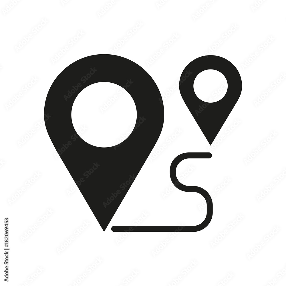 Poster route with pointers icon