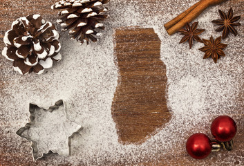Festive motif of flour in the shape of Ghana (series)