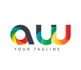 Initial Letter AW Design Logo - obrazy, fototapety, plakaty