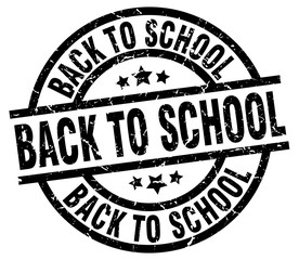 back to school round grunge black stamp