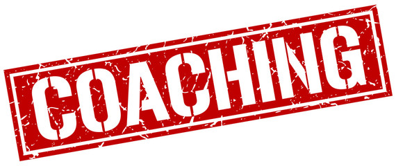 coaching square grunge stamp