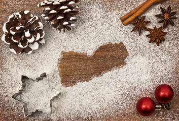 Festive motif of flour in the shape of Yemen (series)