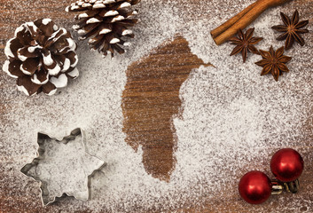 Festive motif of flour in the shape of Australian Capital Territory (series)