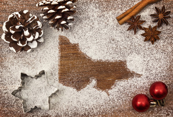 Festive motif of flour in the shape of Victoria (series)