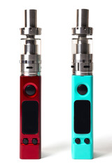 two e-cigarette (electronic cigarette, vape) isolated on the white background