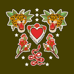 Indian set of stickers, pins, patches and handwritten notes collection in cartoon. Print on tshirts and other materials.