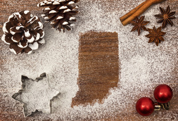 Festive motif of flour in the shape of Indiana (series)