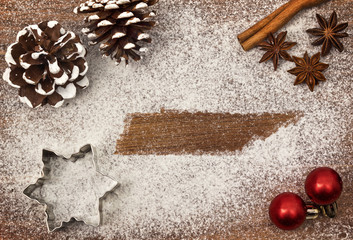 Festive motif of flour in the shape of Tennessee (series)