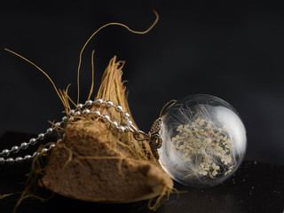 Schmuck, kette, holz, dark, dunkel, Glas