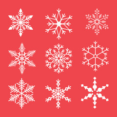 Obraz na płótnie Canvas Snowflakes set vector illustration for element Christmas and New Year card.